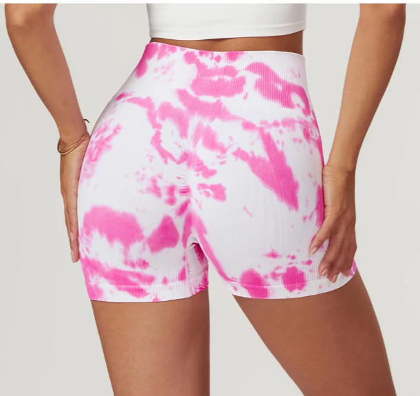 Tie Dye Yoga Shorts Women Fitness Shorts Running Cycling Shorts