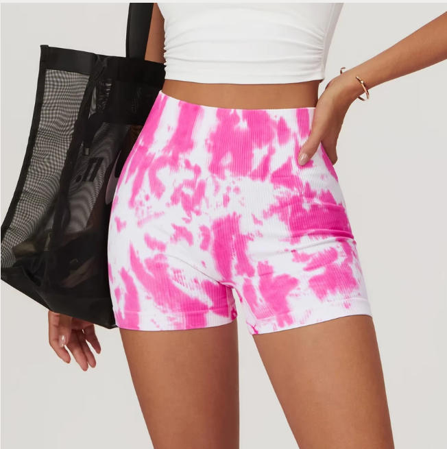 Tie Dye Yoga Shorts Women Fitness Shorts Running Cycling Shorts