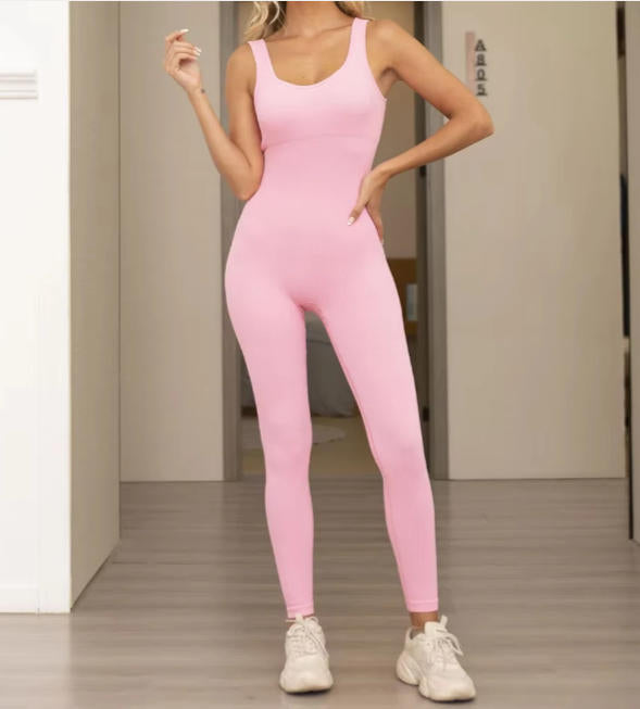 Women's Tracksuit One-Piece Yoga Set Dance Belly Tightening Fitness Workout Set