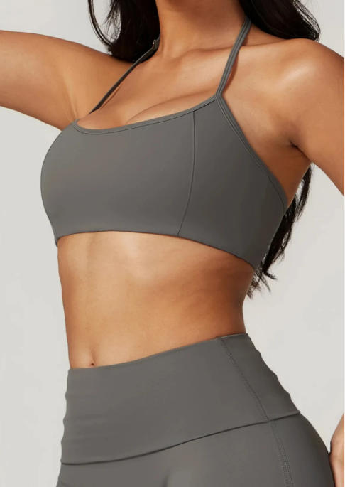 Hanging Neck Bra Fitness Sports Bra For Women Cross Back Shock Absorbent