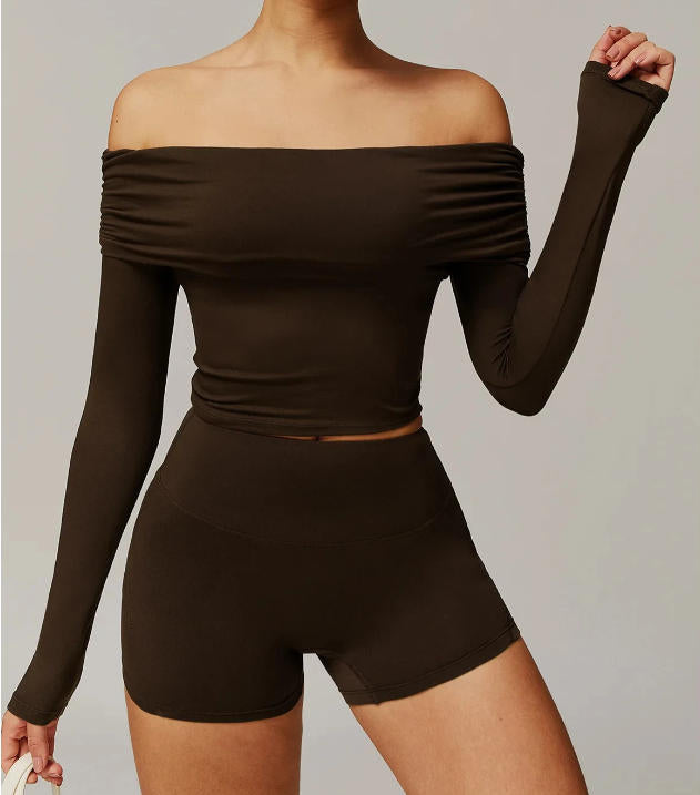 Women Yoga Shirts Crop Top Long Sleeves Sexy Shirts for Women