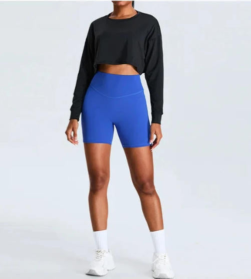 Women Loose Yoga Long Sleeved Fitness Top Loose Casual Sports T-shirt
