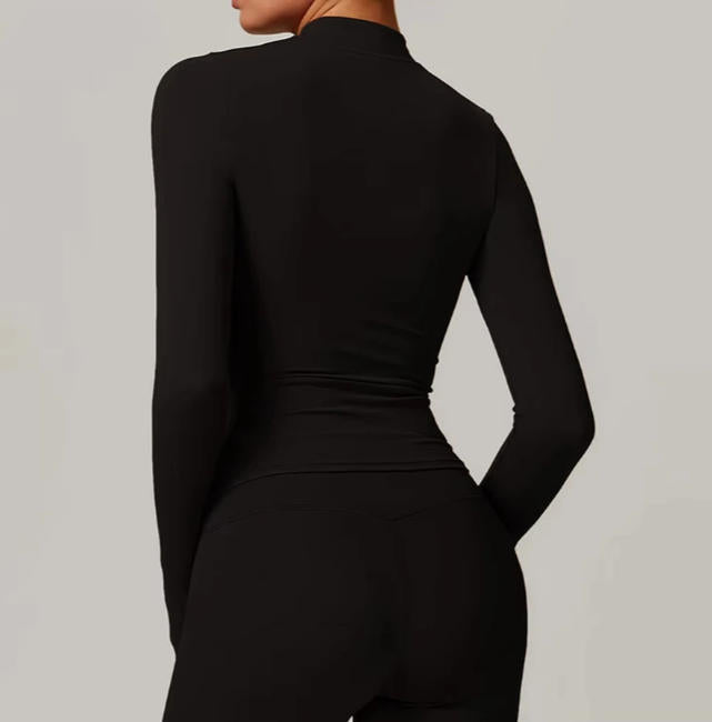 Zipper Long Sleeve Yoga Shirts Sport Top Fitness Yoga Top