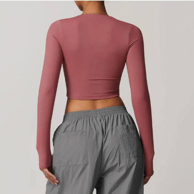 Women Yoga Long sleeved Women's Outdoor Running Fitness Wear T-shirt