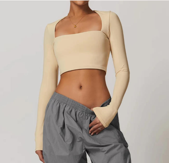 Women Yoga Long sleeved Women's Outdoor Running Fitness Wear T-shirt