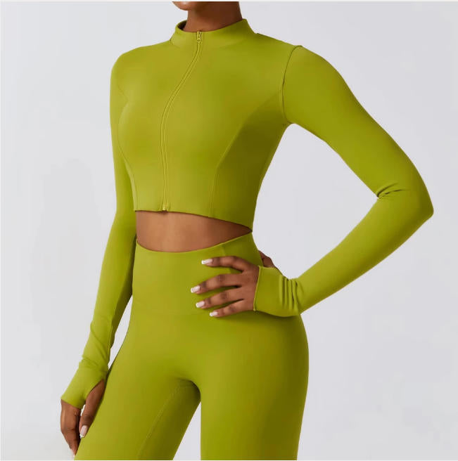 Women's Long Sleeve Top Zipper Jacket Yoga Shirts Running T-Shirt