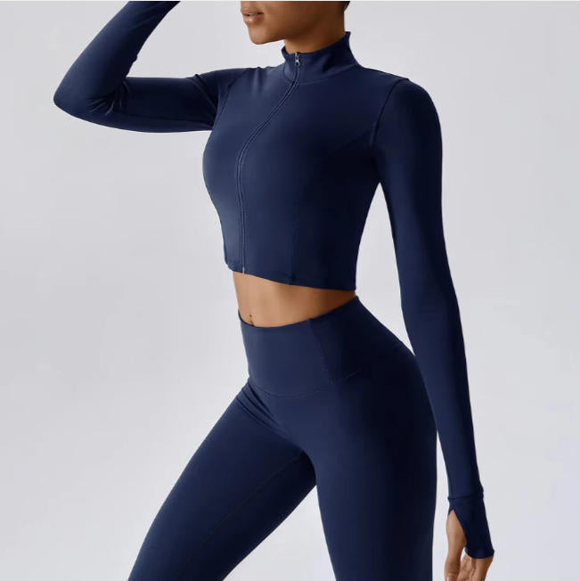 Women's Long Sleeve Top Zipper Jacket Yoga Shirts Running T-Shirt
