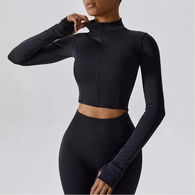 Women's Long Sleeve Top Zipper Jacket Yoga Shirts Running T-Shirt