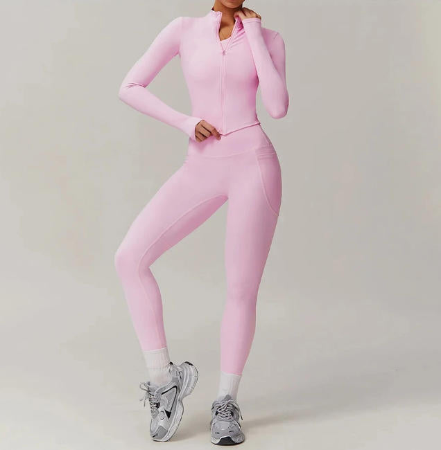 Women's Long Sleeve Top Zipper Jacket Yoga Shirts Running T-Shirt