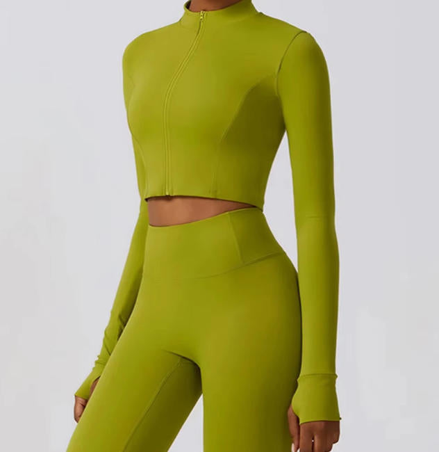 Women's Long Sleeve Top Zipper Jacket Yoga Shirts Running T-Shirt
