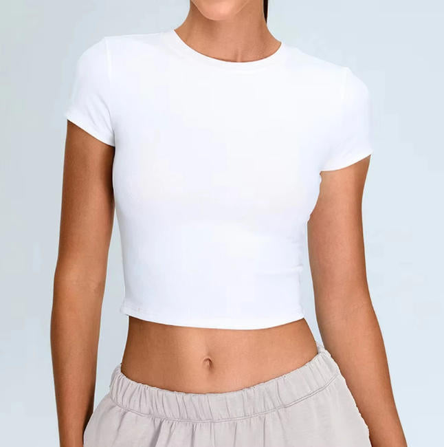 Yoga Top Sport T Shirts Women Fitness Clothes Workout Short Sleeve Crop Top