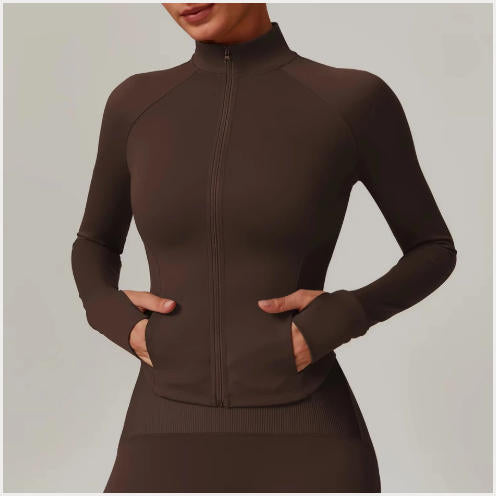 Women's Jacket Slim Fit Long Sleeved Tracksuit New Fitness Coat