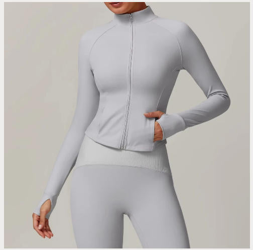 Women's Jacket Slim Fit Long Sleeved Tracksuit New Fitness Coat