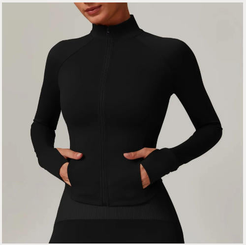 Women's Jacket Slim Fit Long Sleeved Tracksuit New Fitness Coat