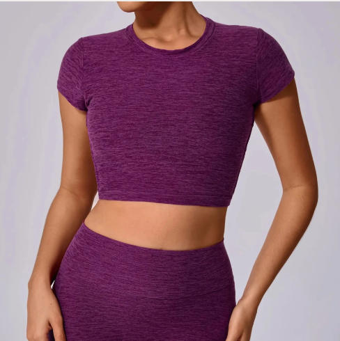 Hollow Beauty Back Crop Top Short Sleeve Workout Yoga Shirt