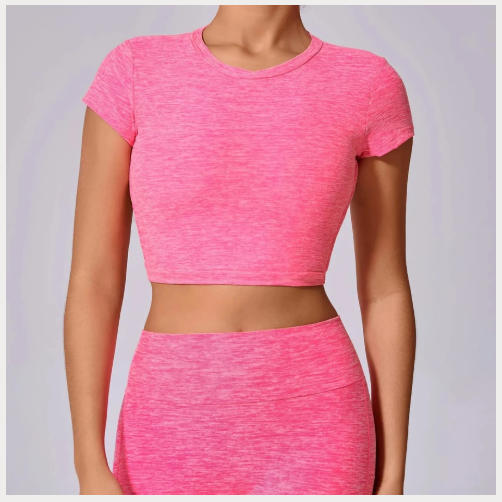 Hollow Beauty Back Crop Top Short Sleeve Workout Yoga Shirt