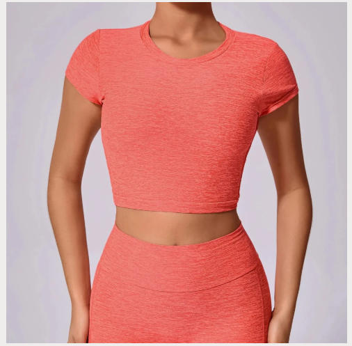 Hollow Beauty Back Crop Top Short Sleeve Workout Yoga Shirt