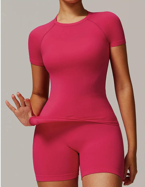 Yoga Top Sexy Sport T Shirts Fitness Clothes Short Sleeve Yoga Shirt Gym Top