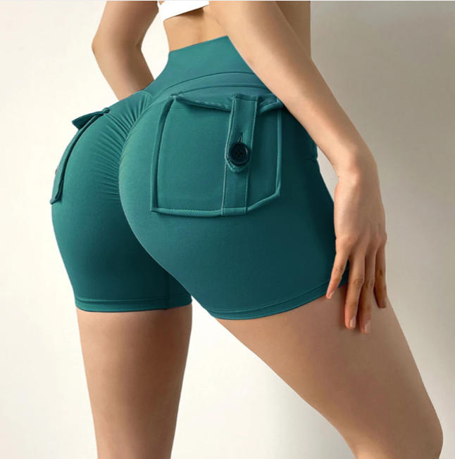 Summer Sports Shorts Pockets Women Gym Leggings Women Scrunch Butt Workout Shorts