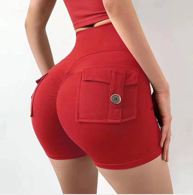 Summer Sports Shorts Pockets Women Gym Leggings Women Scrunch Butt Workout Shorts