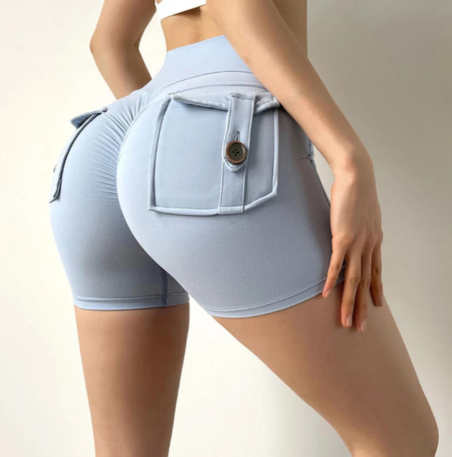 Summer Sports Shorts Pockets Women Gym Leggings Women Scrunch Butt Workout Shorts