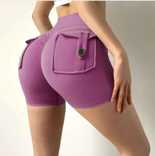 Summer Sports Shorts Pockets Women Gym Leggings Women Scrunch Butt Workout Shorts