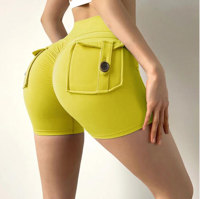 Summer Sports Shorts Pockets Women Gym Leggings Women Scrunch Butt Workout Shorts
