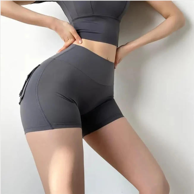 Summer Sports Shorts Pockets Women Gym Leggings Women Scrunch Butt Workout Shorts