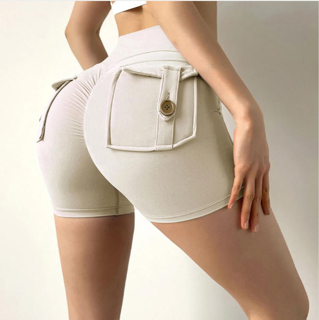 Summer Sports Shorts Pockets Women Gym Leggings Women Scrunch Butt Workout Shorts