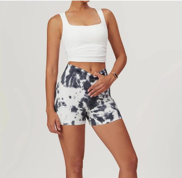 Tie Dye Yoga Shorts Women Fitness Shorts Running Cycling Shorts