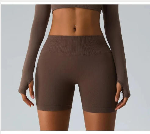 High-Waist Seamless Yoga Shorts for Women